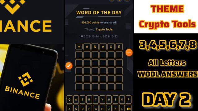 Binance Crypto Tools WODL Answer Today - Theme Crypto Tools - DAY 2 | All Letters WOTD Answers ✅ смотреть онлайн