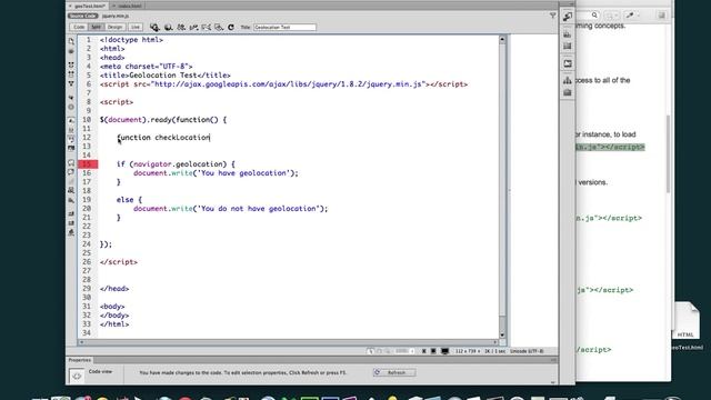 (3/6) Creating a Button to Determine Geolocation Abilities - HTML5 Geolocation смотреть онлайн