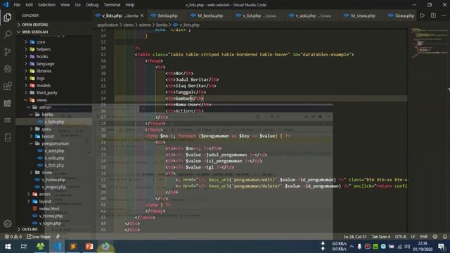 17 Web Sekolah Dengan Codeigniter - CRUD Berita Part 1 смотреть онлайн