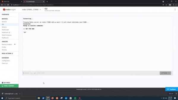 Connecting to RedisCloud on Windows