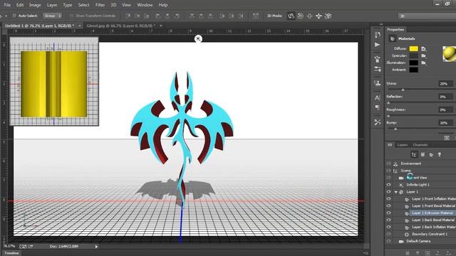 How to convert 2D image to 3D logo using Photoshop-PS Tutorial смотреть онлайн