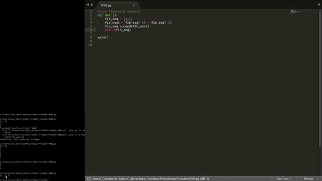 Python Beginner tutorial series using project Euler #2 - Even Fibonacci numbers смотреть онлайн
