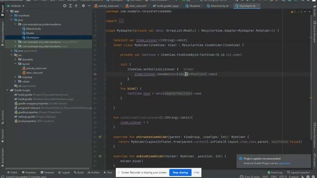 Android Development RecyclerView Tutorial Part-2 : itemView setOnClickListener смотреть онлайн