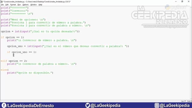 Curso Python 3 desde cero #13 | Sentencias condicionales anidadas en Python смотреть онлайн