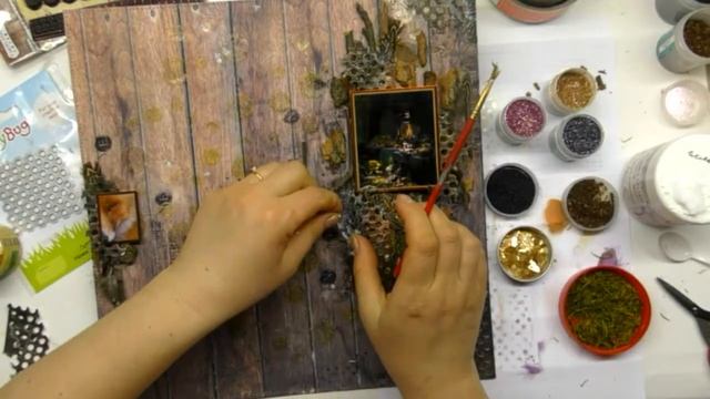 Mixed media Layout. Step-by-step tutorial/ Миксмедийная страничка "Тайны леса". смотреть онлайн