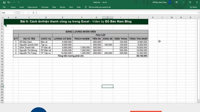 Học Excel cơ bản #6: Cách ẩn/hiện thanh công cụ trong Excel смотреть онлайн