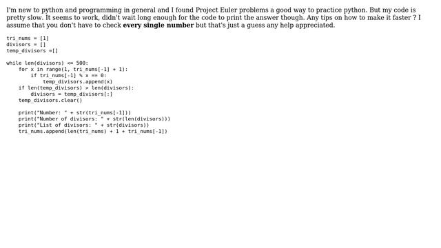 Project Euler problem 12 Python смотреть онлайн