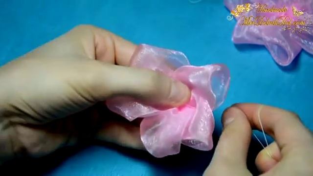 Пышная РОЗА канзаши ИЗ ОРГАНЗЫ ?Цветы из органзы ?Roses from Organza DIY смотреть онлайн
