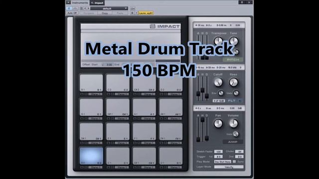 Metal Drum Backing Track 170 BPM смотреть онлайн