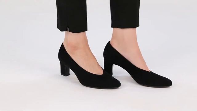 Peter Kaiser Mahirella Womens Black Suede Classic Block Heeled Court Shoes смотреть онлайн