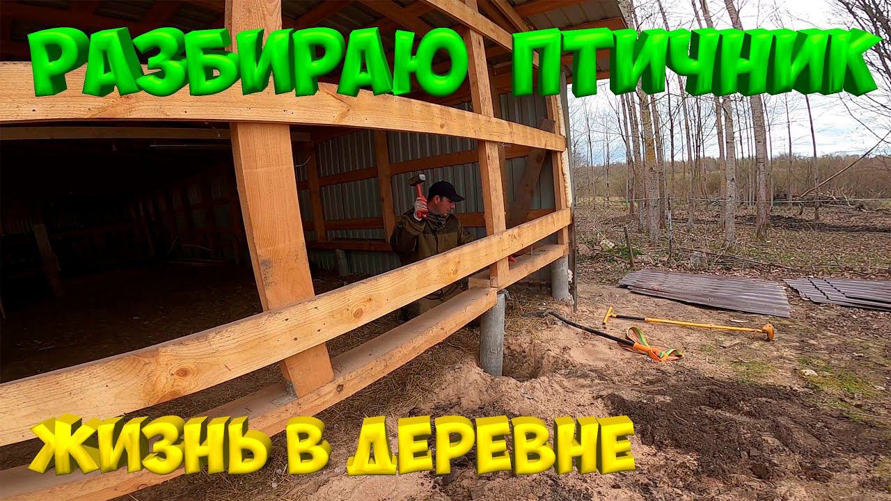 Разбираю птичник. [Жизнь в деревне]