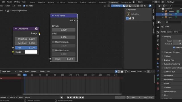Blender. Despeckle Node/Map Value Node. смотреть онлайн