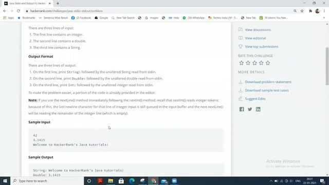 4. Java Stdin and Stdout II •|| HackerRank ||• смотреть онлайн