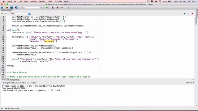 8.3. (Part 3) Date Printer - Python смотреть онлайн
