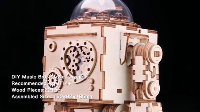ROBOTIME 3D Puzzle Music Box Wooden Craft Kit Robot Machinarium Toy with Light смотреть онлайн