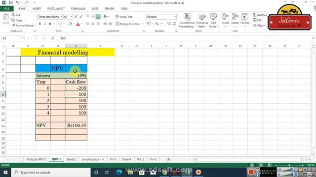 How to Calculate Net Present Value (Npv) in Excel, Financial Modelling смотреть онлайн