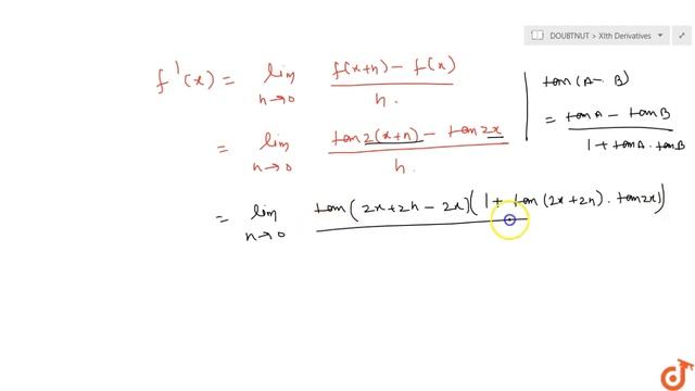 Differentiate the following from first principle: `tan2x` смотреть онлайн