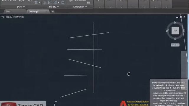LESSON 05 : MODIFY TAB (1) AutoCAD 2019 (www.zerotoCAD.com) смотреть онлайн