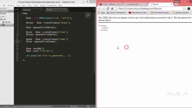 php - generate xml file with DOMdoc, createChild, appendChild, saveXML смотреть онлайн