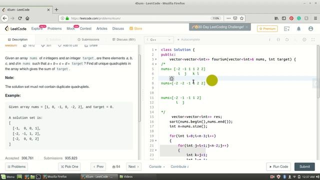 4 Sum- LeetCode смотреть онлайн