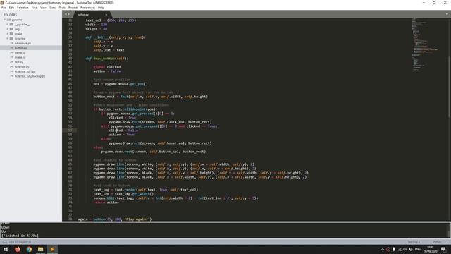 PyGame Button tutorial with text - Coding in Python смотреть онлайн