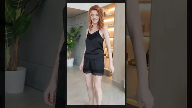 Пижама шелковая женская с шортами, бренд For happy you смотреть онлайн