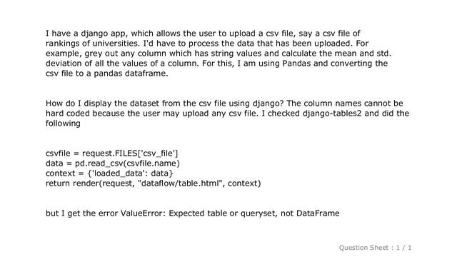 Django : How to display rows of csv file in django? смотреть онлайн