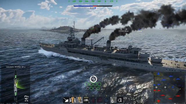 War Thunder Учебный крейсер Jeanne d'Arc. Человек и параход! смотреть онлайн