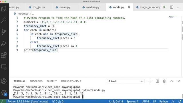 Code 77: Find the Mode of a list containing numbers | 365 days of Code смотреть онлайн
