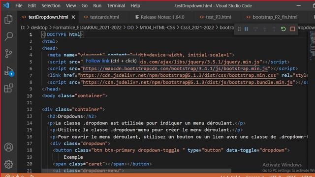 Bootstrap (vidéo 17) : Menus déroulants (dropdown) смотреть онлайн