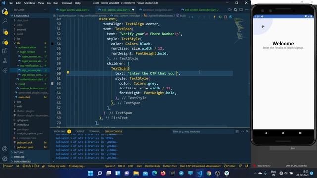 Flutter E-Commerce App - Firebase Auth And Login With Phone Number - Part II - In Hindi смотреть онлайн