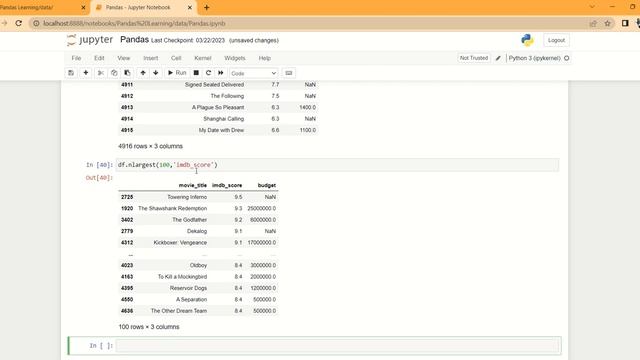 Selecting the smallest of the largest in Pandas смотреть онлайн