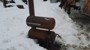 ПЕЧКА В ГАРАЖ ИЗ ДВУХ ГАЗОВЫХ БАЛЛОНОВ.