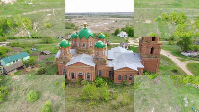 Полузаброшенная Церковь Троицы Живоначальной в Михайловке, с высоты птичьего полёта. смотреть онлайн
