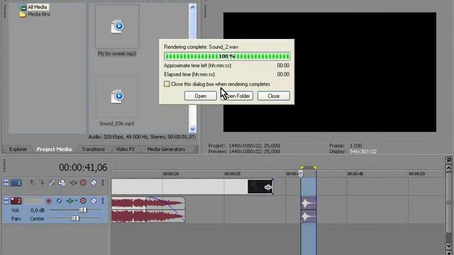 Видео монтаж в Sony Vegas . Рендер звука смотреть онлайн