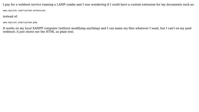DevOps & SysAdmins: Custom filename extension (eg: www.mysite.com/test.custom/) смотреть онлайн