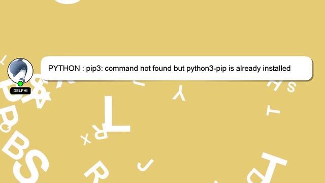PYTHON : pip3: command not found but python3-pip is already installed смотреть онлайн