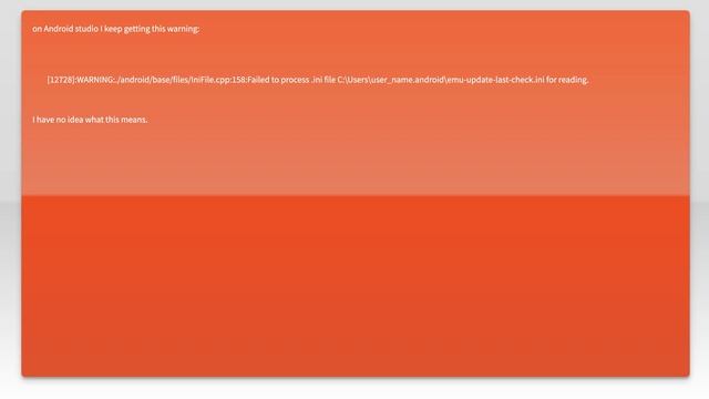 [12728]:WARNING:android/base/files/IniFile.cpp:158:Failed to process .ini file C:\Users\User_Nam... смотреть онлайн