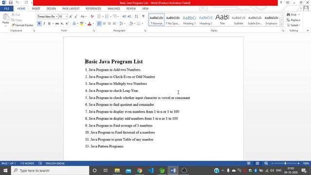 Java Basic Programs List смотреть онлайн