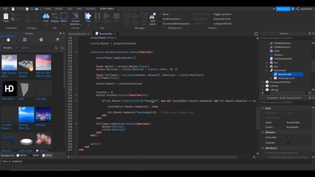 How to make a Boss with better attacks (Roblox Studio) смотреть онлайн