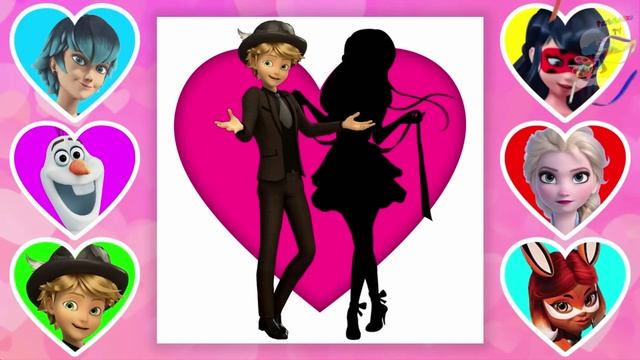 Неправильная любовная пара Леди Багг Кот Нуар Гадюка Эльза Олаф Кристофф Чудесные головы Головоломка