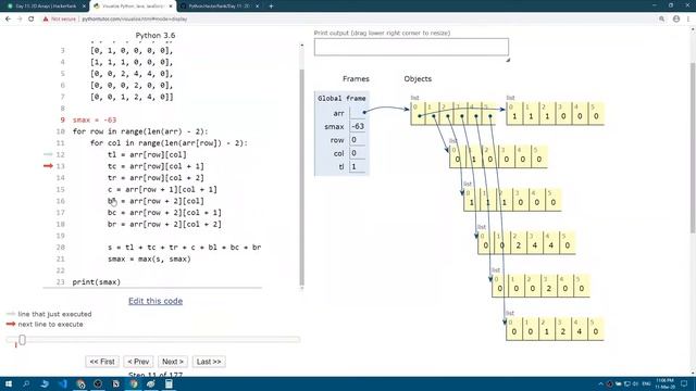 2D Arrays | 30 Days of Code in Python | Day 11 смотреть онлайн
