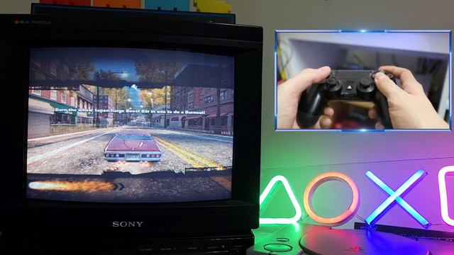Burnout Dominator Gameplay on an original Playstation 2 with a Trinitron CRT TV смотреть онлайн