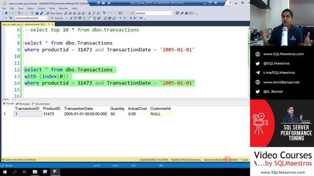 SCAN vs SEEK Performance – What to look for? (SQL Server Query Tuning) (by Amit Bansal) смотреть онлайн