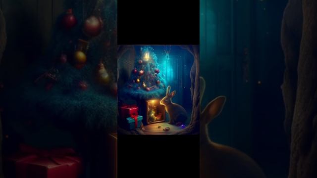 The most beautiful magical cards with a hare and a Christmas tree. Happy New Year! смотреть онлайн