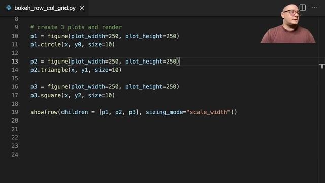 Bokeh: Combine Plots using row, column, and grid смотреть онлайн
