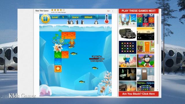 AWESOME Penguin and fish Race Game! Fun Kids Penguin Electric Ski Race смотреть онлайн