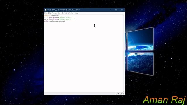 Calendar program in python || #python смотреть онлайн