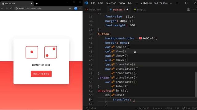 Roll The Dice | Javascript Dice Roll | HTML, CSS & Javascript Tutorial смотреть онлайн
