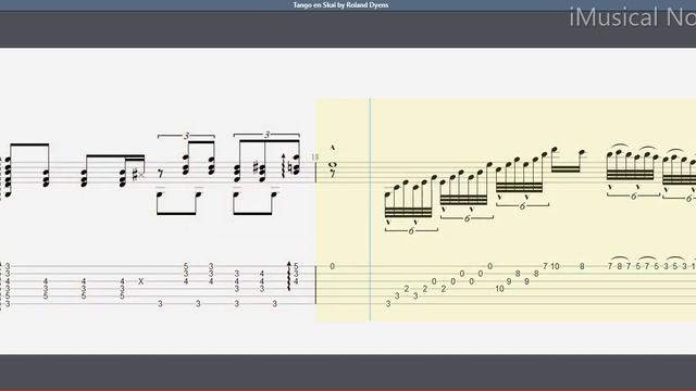 Guitar TAB - Roland Dyens : Tango en Skai | Tutorial Sheet Lesson #iMn смотреть онлайн